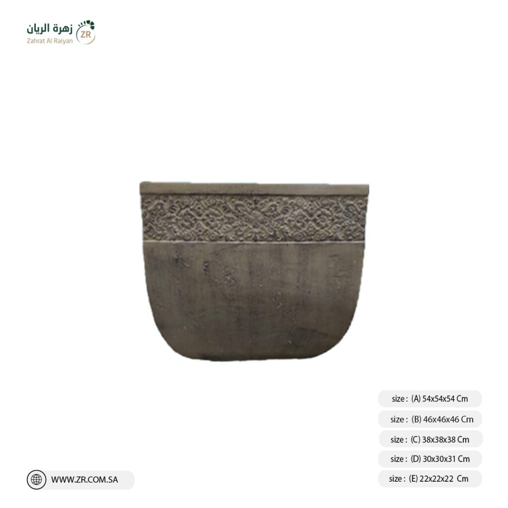 حوض زرع رمادى اللون